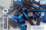 Titanium Bolts | Blue | M5 | ~ISO 7380 | Gr.5 | Button Head M5x30