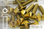 Titanschrauben | Gold | M5 | ~ISO 7380  | Gr.5 | Linsenkopf M5x16